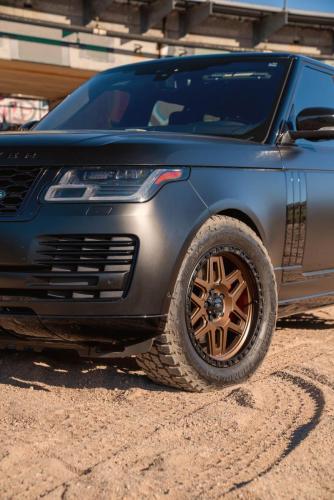 Mantra Wheels for Land Rover Range Rover Matte Black Seamak 20″ Matte Bronze Center Black Ring